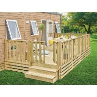 Terrasse Clairval non couverte Allure 2m60 avec rambarde "Casa"