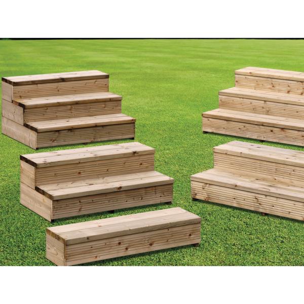 Clairval Escalier standard avec contremarche pour terrasse de mobil'home