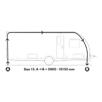 Auvent gonflable Dometic Résidence Air Tour 15 pour caravane avec un pourtour compris entre 9m90 et 10m15