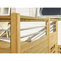 Terrasse couverte Select profondeur 2m60 Toile PVC standard, rambarde Bella